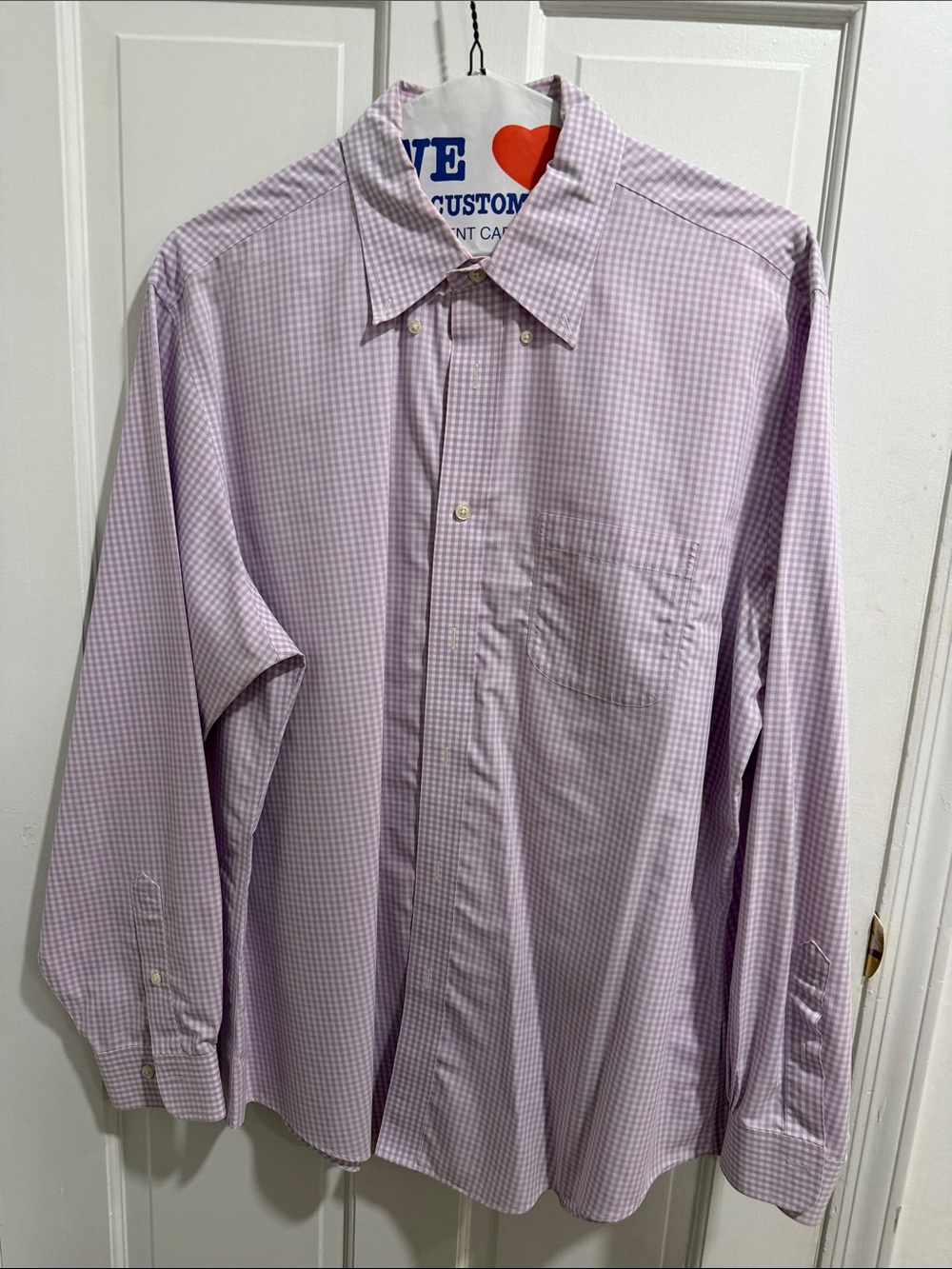 Brooks Brothers Regent Button Down Lavender Check Dress Shirt XL